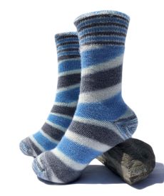 Peruvian Link - Reversible Outdoor Striped Alpaca Sock  