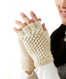 Peruvian Link - Textured Fingerless Alpaca Gloves